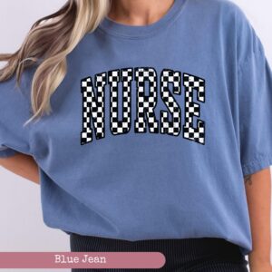 Checkered Nurse Shirt, Retro Nurse Shirt, Gift for Nurse, RN Shirt, Registered Nurse Shirt, New Nurse Graduation Gift